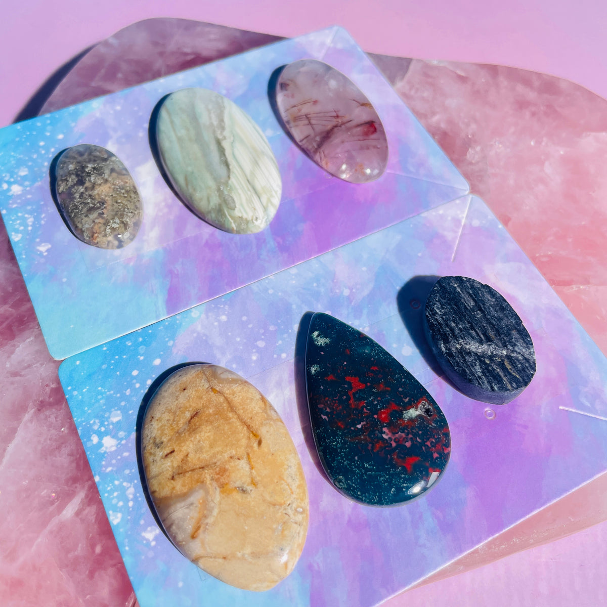 Mixed Crystal Cabochon Set of 6
