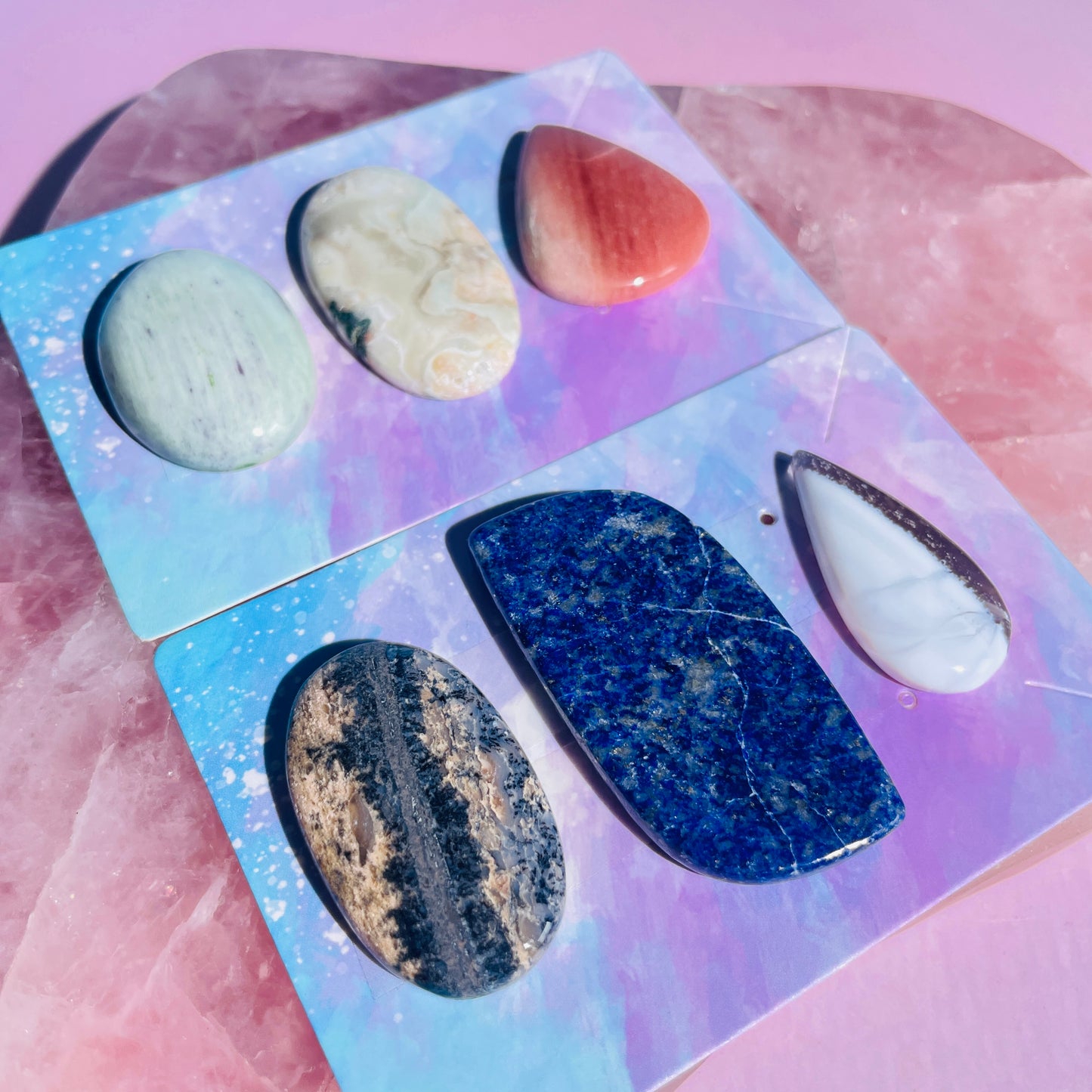 Mixed Crystal Cabochon Set of 6