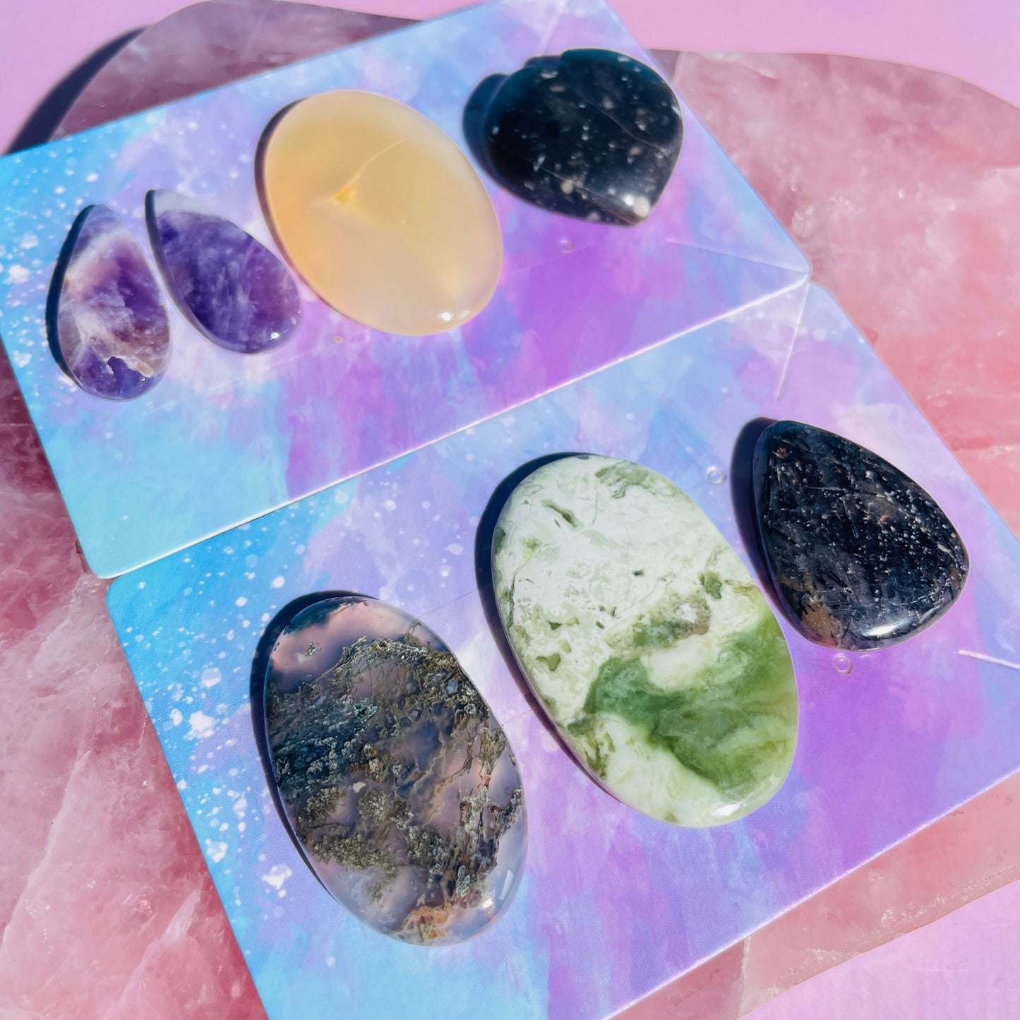 Mixed Crystal Cabochon Set of 7