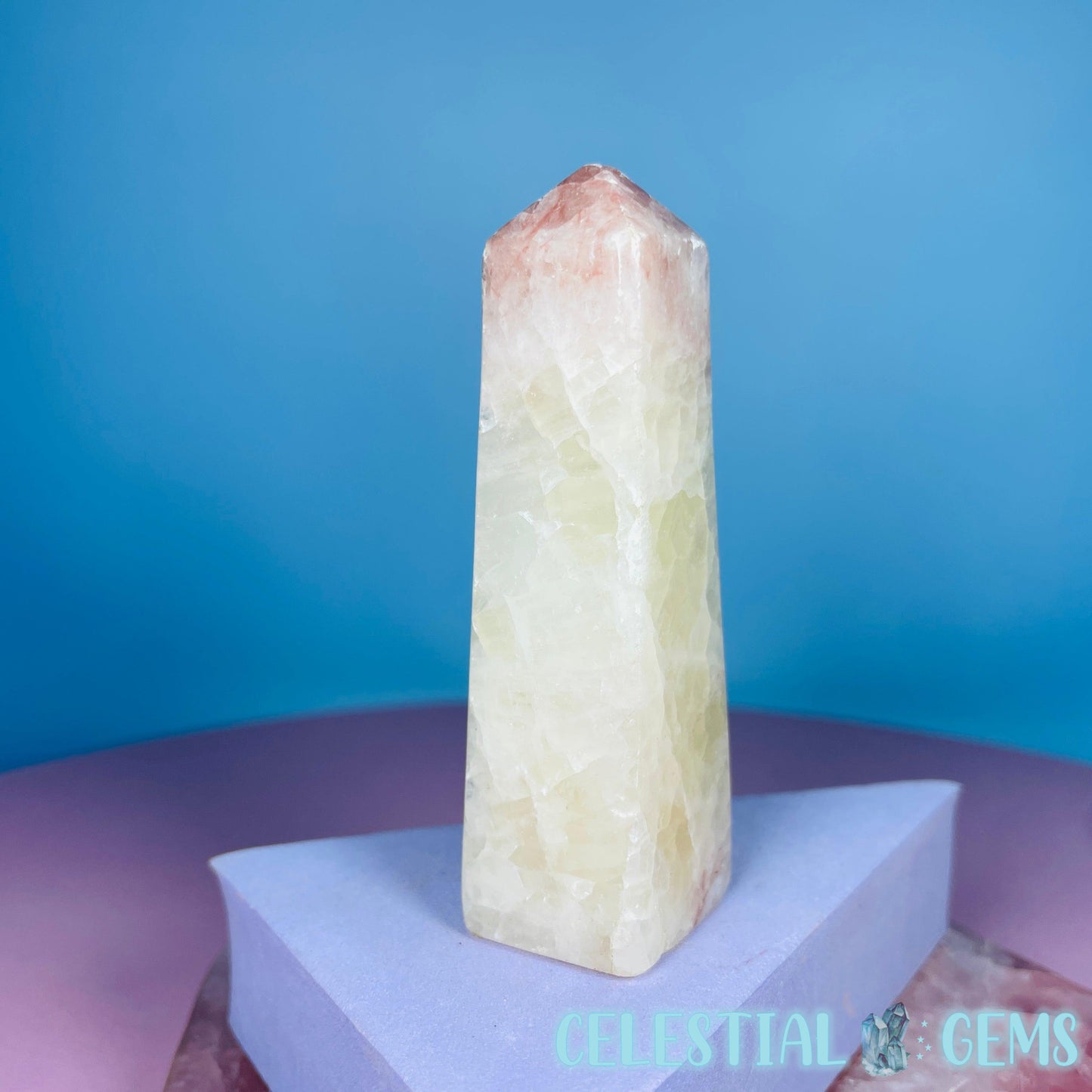 Rose Calcite Small Obelisk Tower