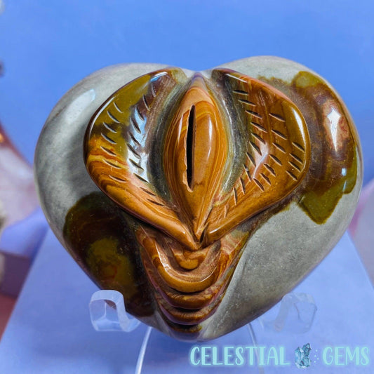 Polychrome Jasper Labia Heart Medium Carving (R18) B