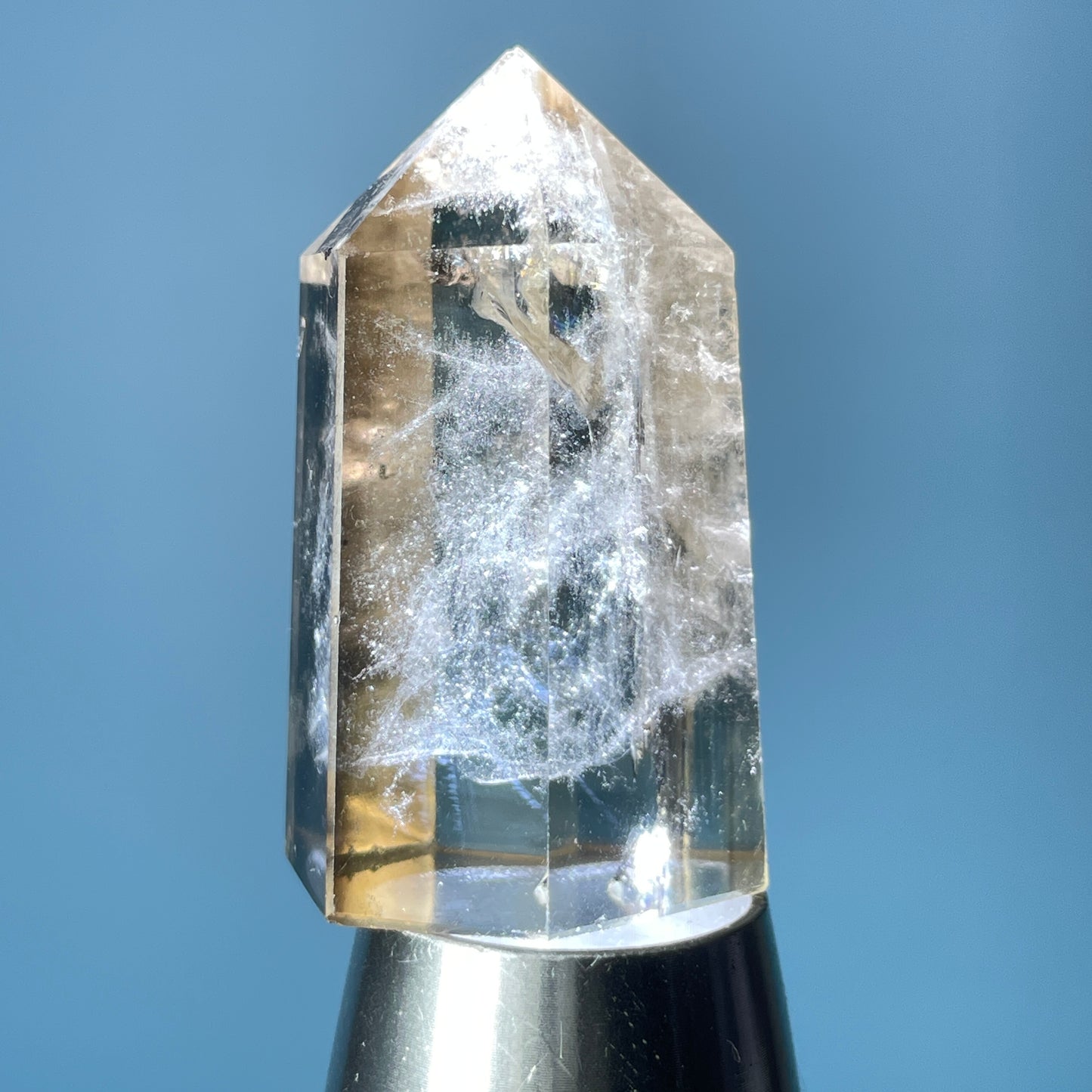 Dumortierite 'Blue Needle' in Citrine Small Tower