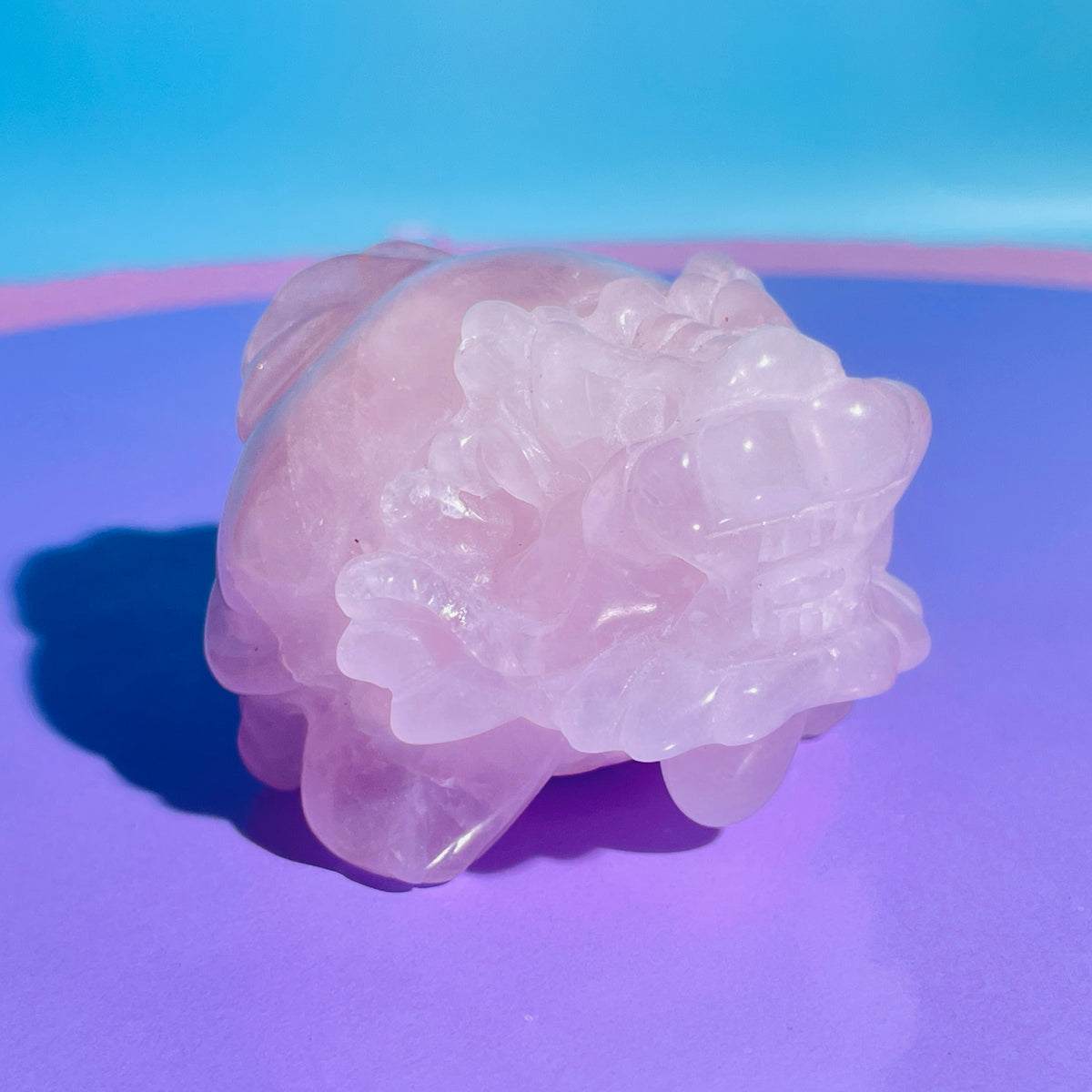 Rose Quartz 'Pixiu' Dragon Medium Carving