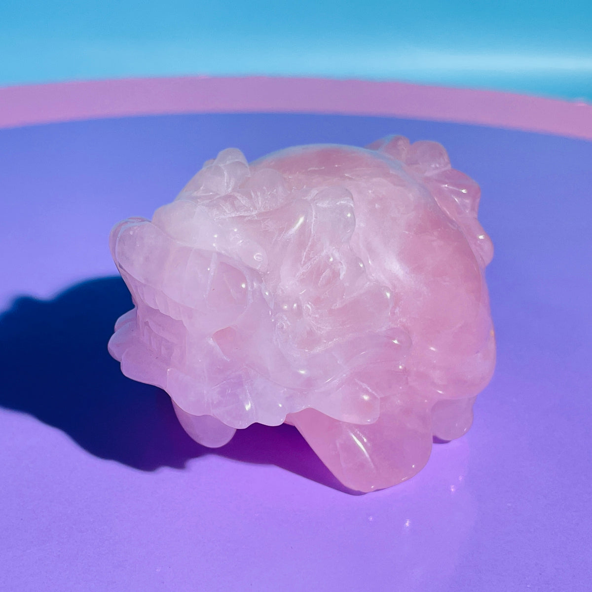 Rose Quartz 'Pixiu' Dragon Medium Carving