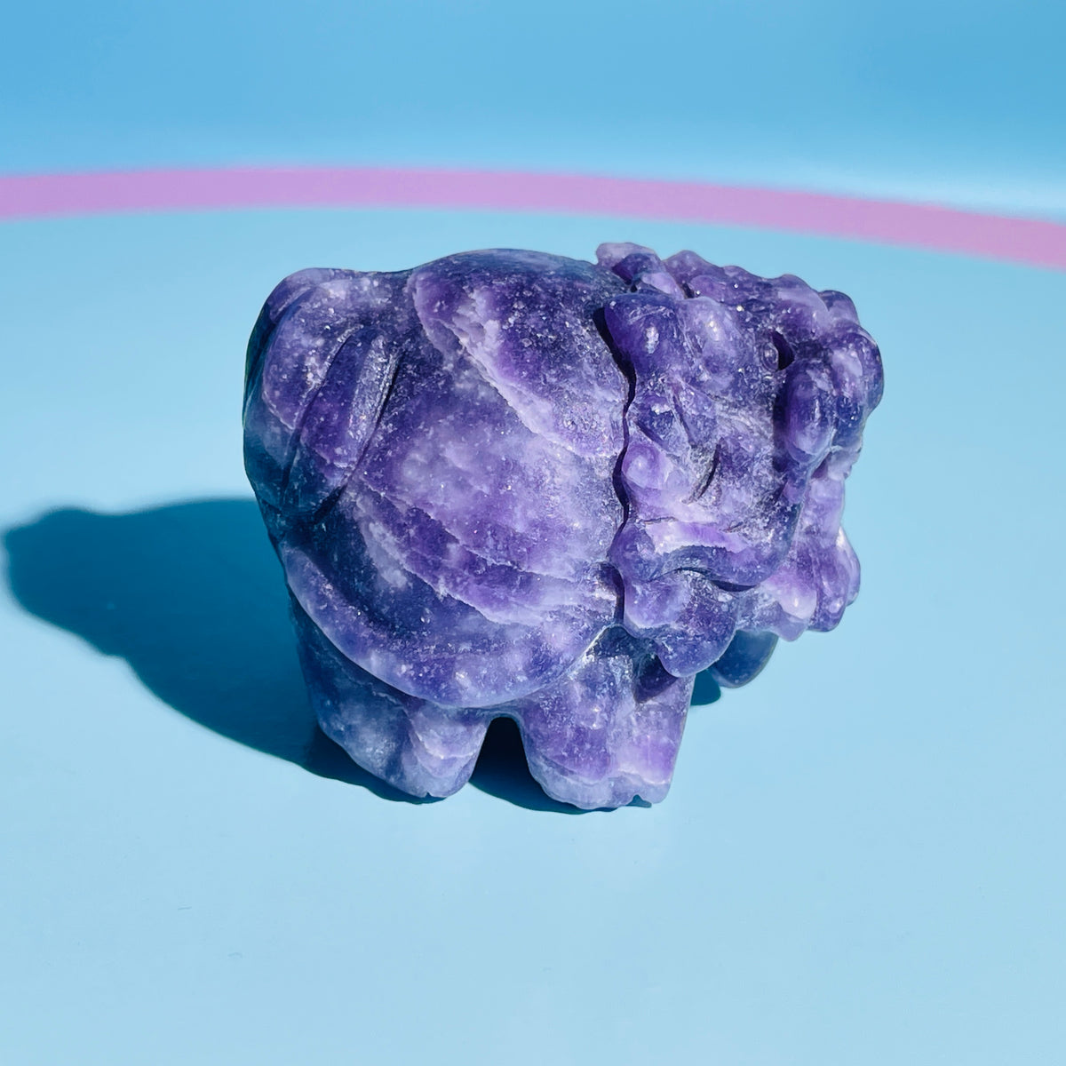 Purple Lepidolite Mica 'Pixiu' Dragon Small Carving