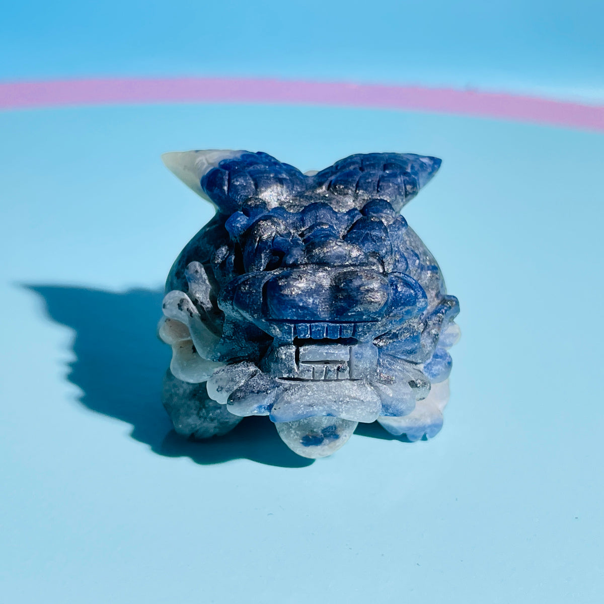 Sodalite 'Pixiu' Dragon with Angel Wings Small Carving