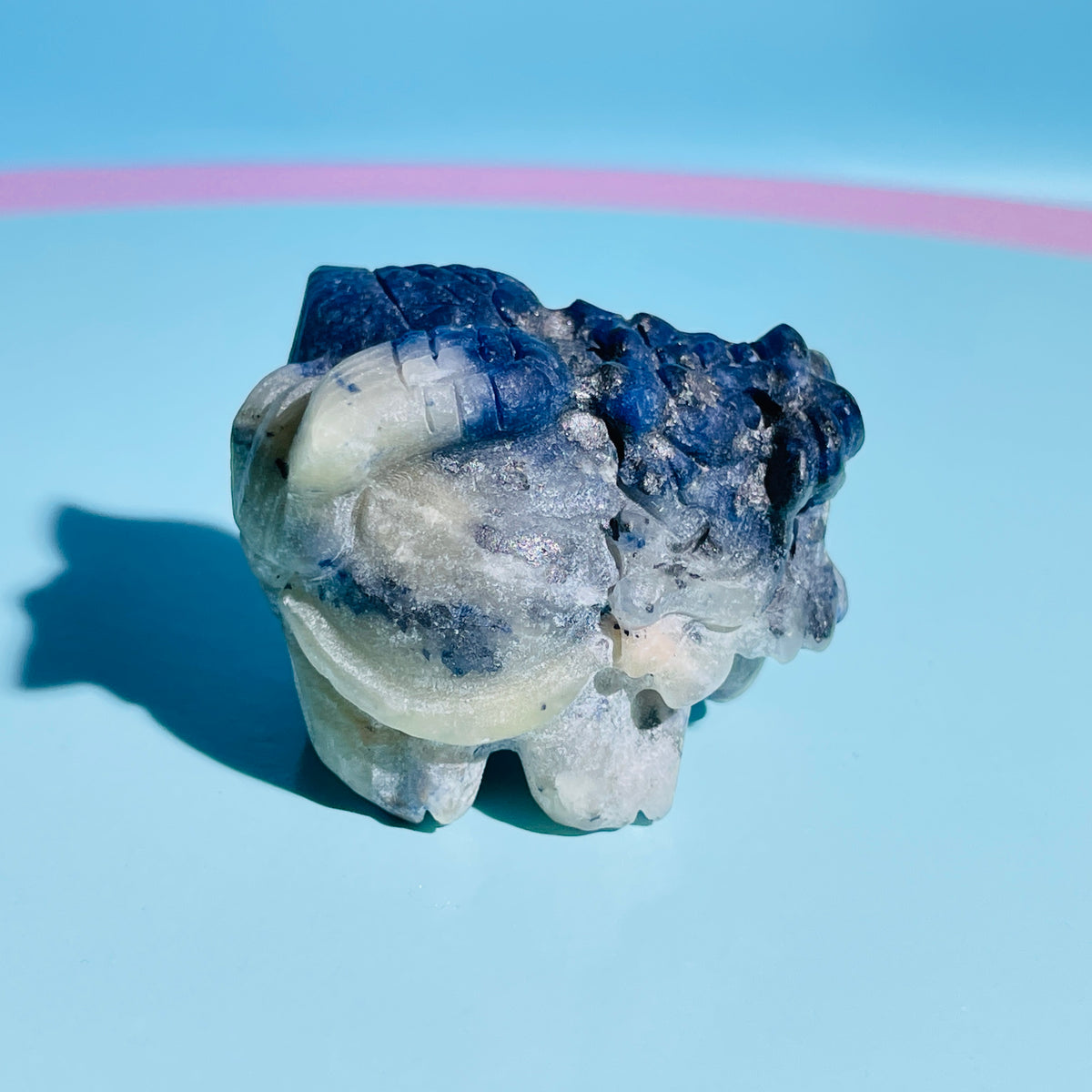 Sodalite 'Pixiu' Dragon with Angel Wings Small Carving