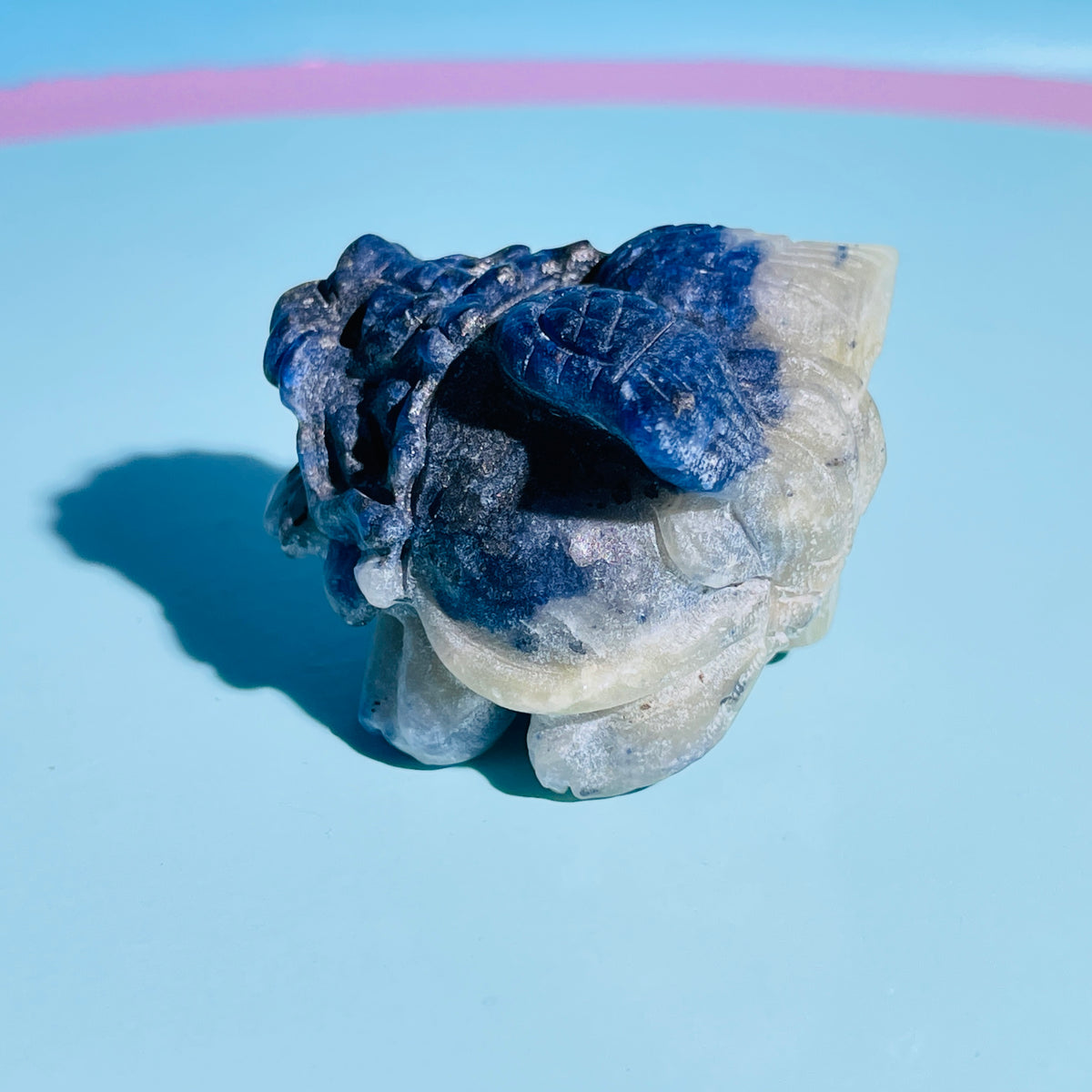Sodalite 'Pixiu' Dragon with Angel Wings Small Carving