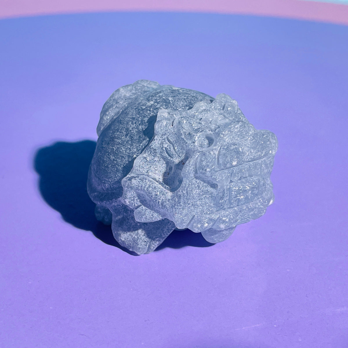 Celestite 'Pixiu' Dragon Small Carving