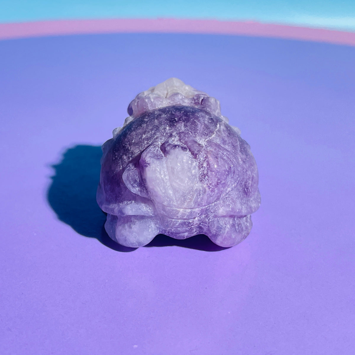 Purple Lepidolite Mica + Quartz 'Pixiu' Dragon Small Carving