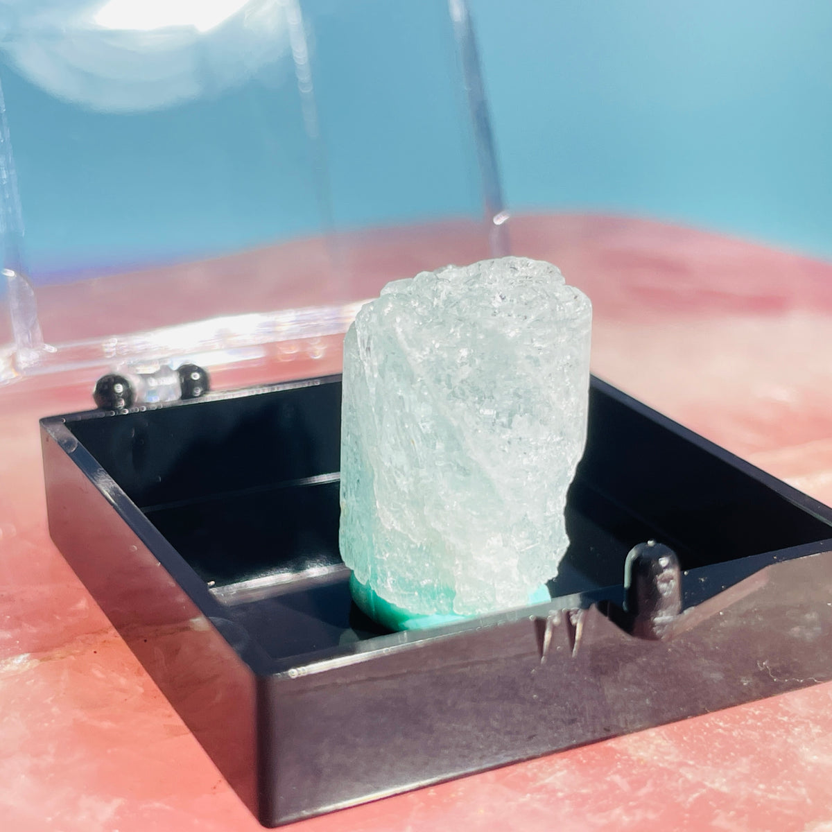 Etched Aquamarine Beryl Terminated Crystal Thumbnail Specimen