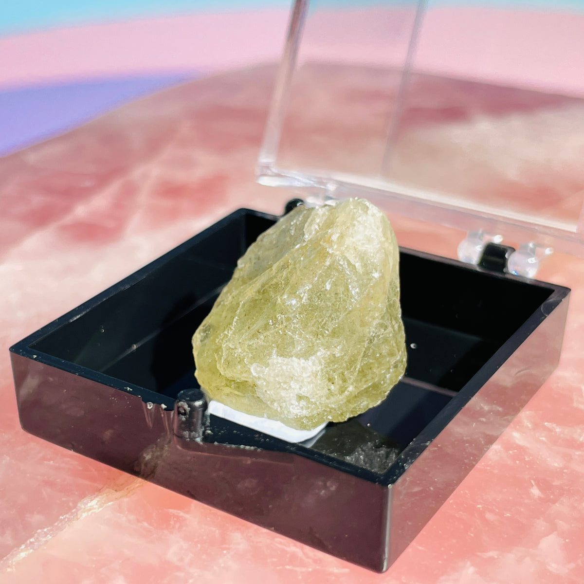 Yellow Scapolite Crystal Specimen in Box