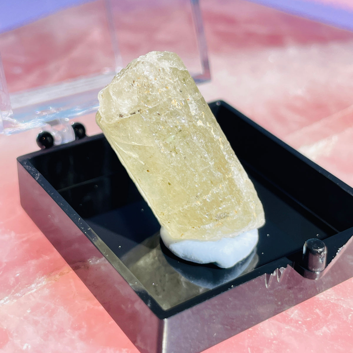 Yellow Scapolite Crystal Specimen in Box