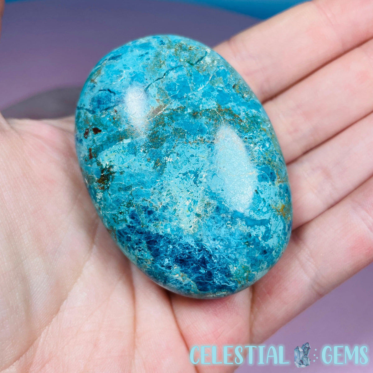 Chrysocolla + Shattuckite Palmstone
