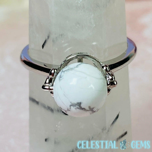Howlite Spinning Anxiety Ring