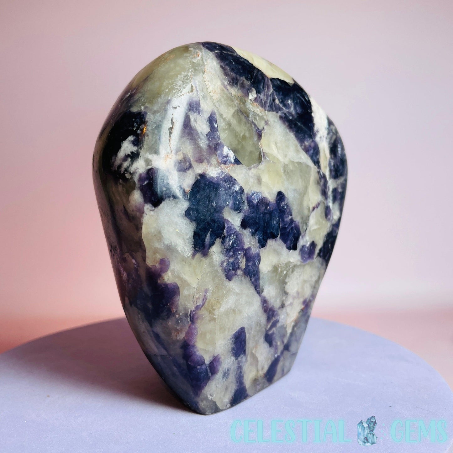 Purple Lepidolite Mica + Citrine Polished Large Freeform