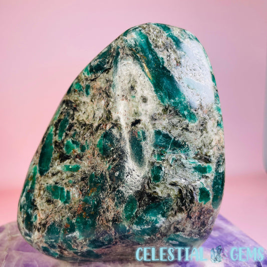 Emerald in Biotite Mica Polished Medium Freeform