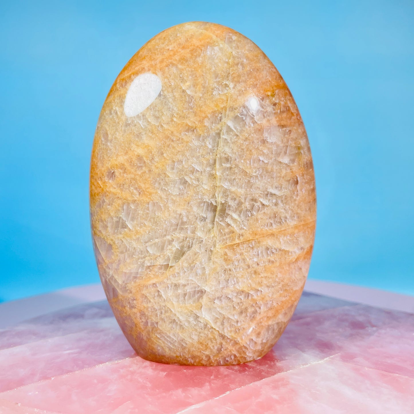 Peach Moonstone (Feldspar) Medium Freeform (Video)