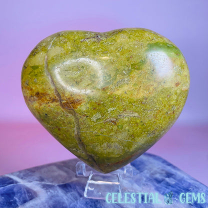 Green Opal Heart Medium Carving