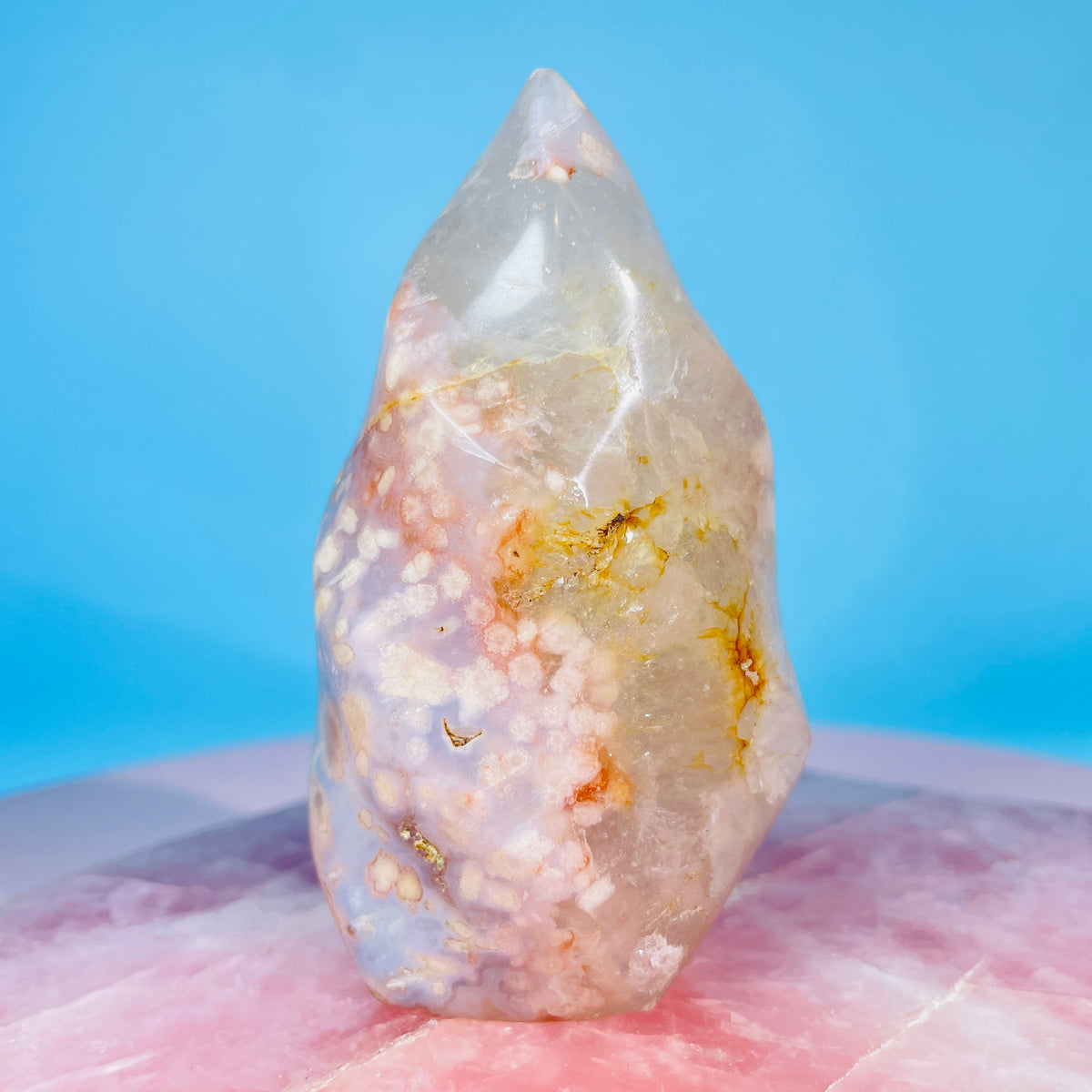 Flower Agate Small Flame Freeform