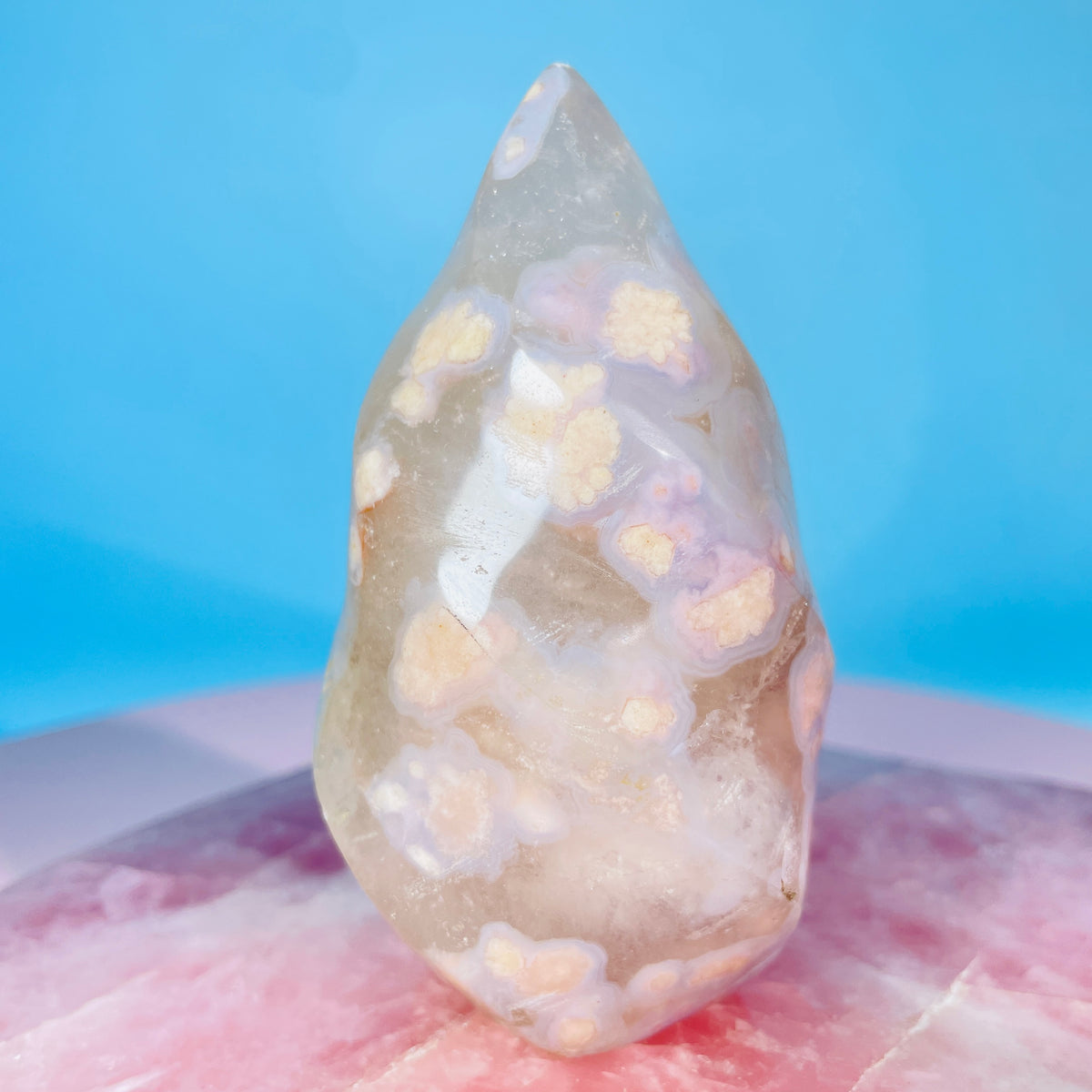 Flower Agate Small Flame Freeform