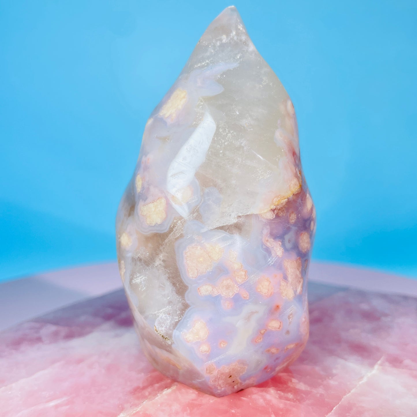 Flower Agate Small Flame Freeform