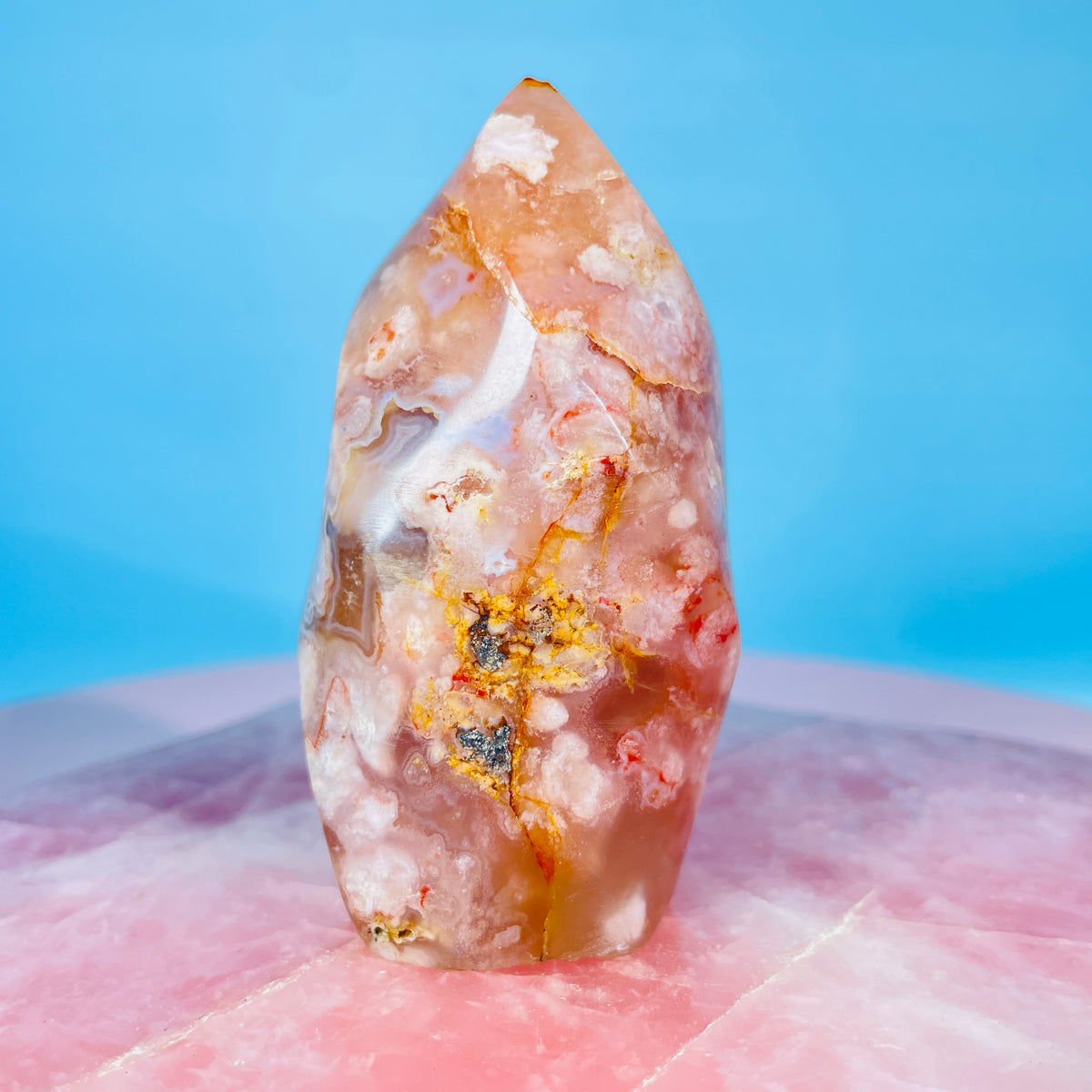Flower Agate Small Flame Freeform