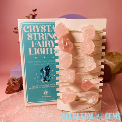 Crystal String Fairy Lights - Rose Quartz