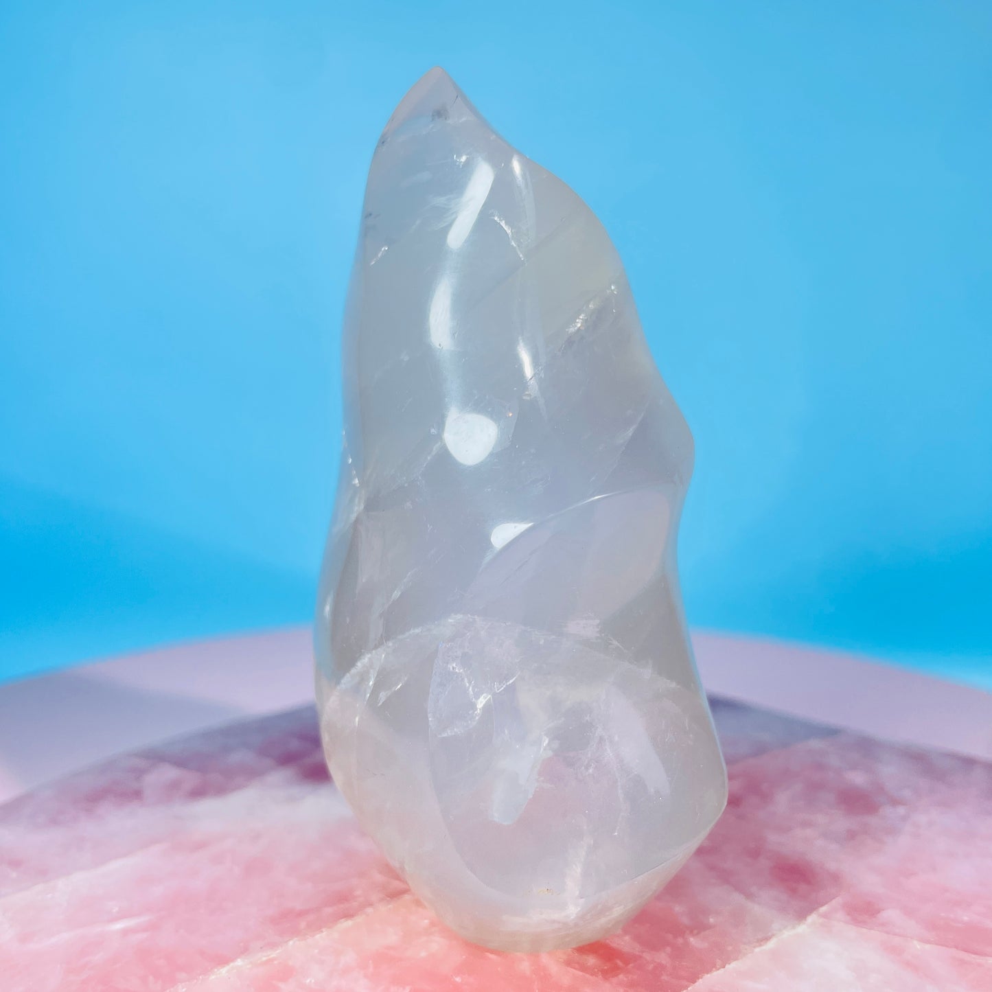 Blue Rose Quartz Medium Flame Freeform (Video)