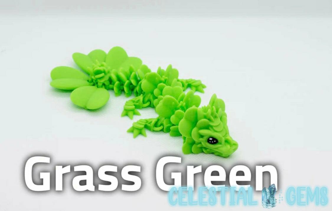 3D Printed ‘Grass Green’ Clover Baby Dragon Regular 20cm - Turtle Creations