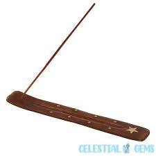 Traditional Star Wooden + Brass Tray Incense Stick Burner