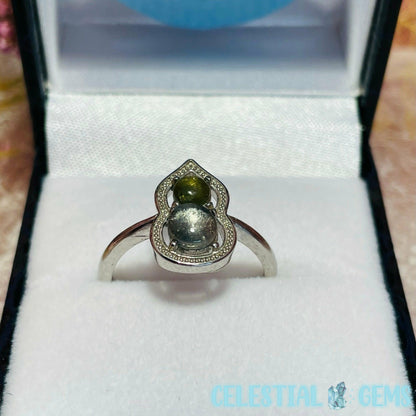 Double Tourmaline & Silver Ring (Adjustable - 4 Colours Available)