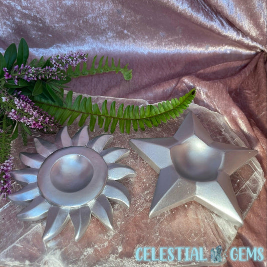 Silver Resin Sun/Star Sphere Stand Set