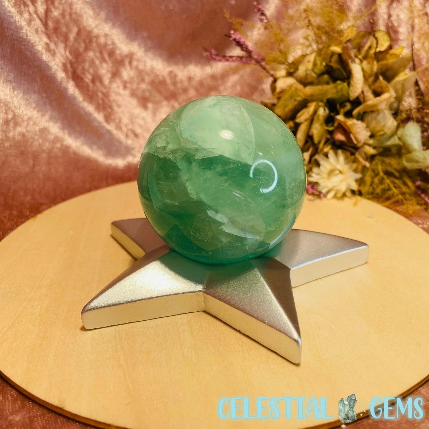 Silver Resin Star Sphere Stand (For M-L)