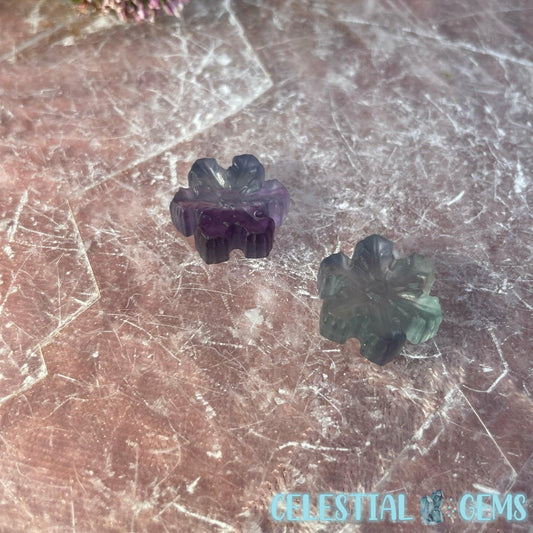 Rainbow Fluorite Snowflake Tiny Carving
