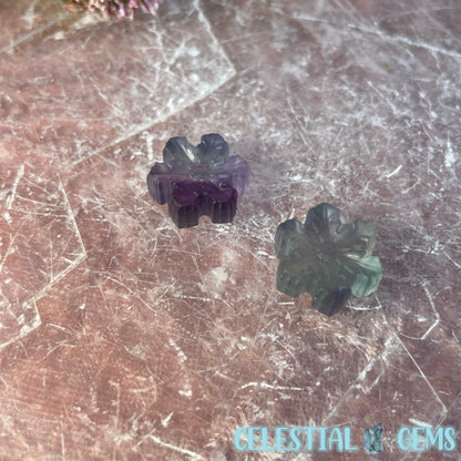 Rainbow Fluorite Snowflake Tiny Carving