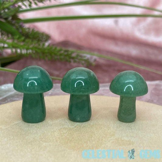 Green Aventurine Mushroom Mini Carving