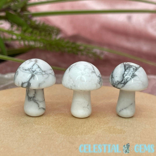 Howlite Mushroom Mini Carving
