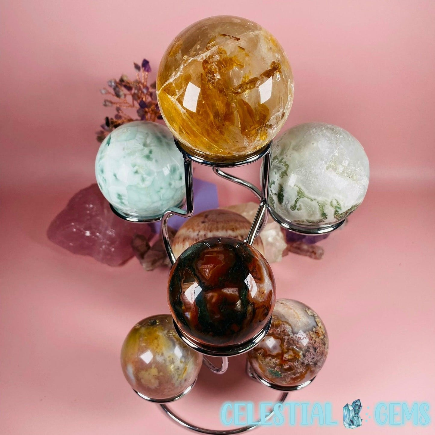 Metal 7-Sphere Tower Stand (for Med-Lge Spheres)