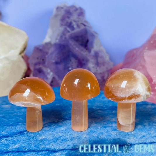 Honey Calcite Mushroom Small Carving