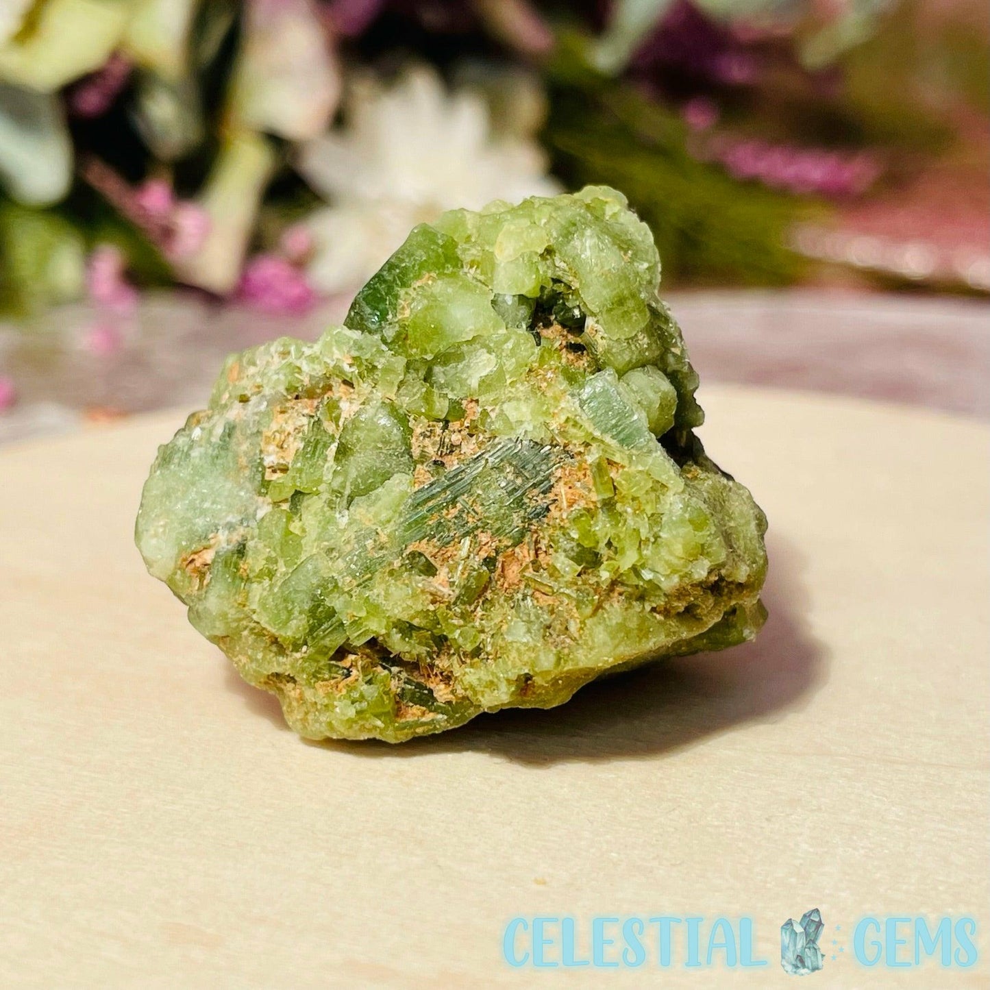 Green Tourmaline in Quartz Thumbnail Specimen (8 Available)