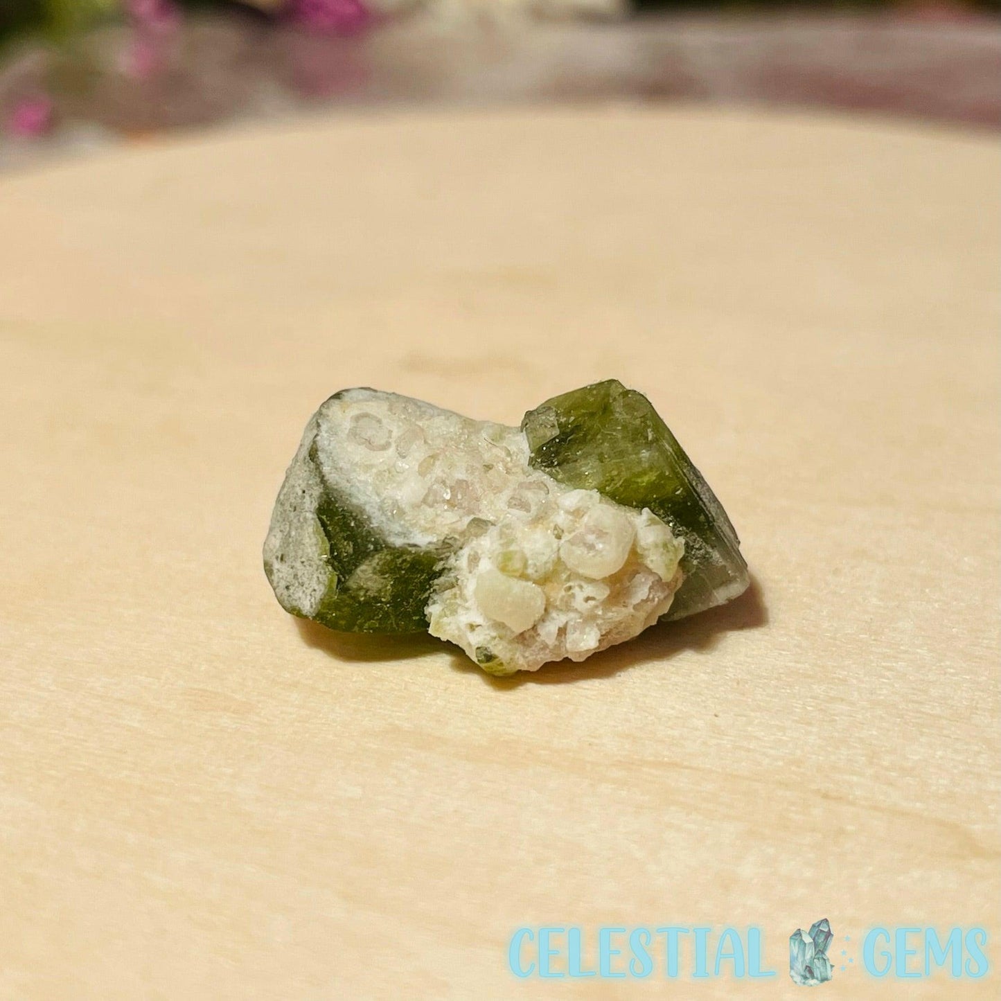 Green Tourmaline in Quartz Thumbnail Specimen (10 Available)