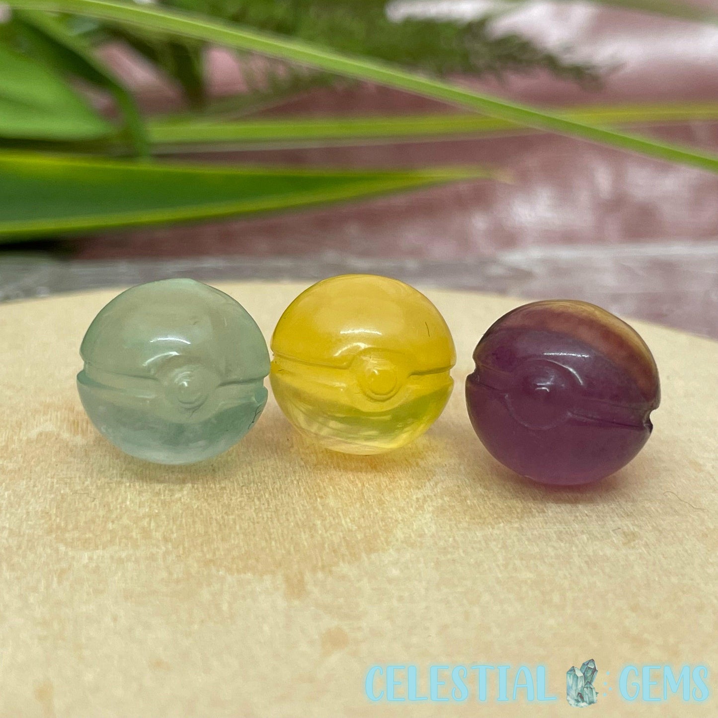 Fluorite Pokeball (Pokemon) Mini Carving