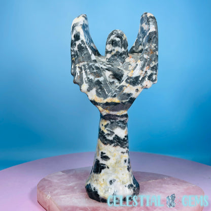 Orange Zebra Jasper 'Angel of Death' Large Carving