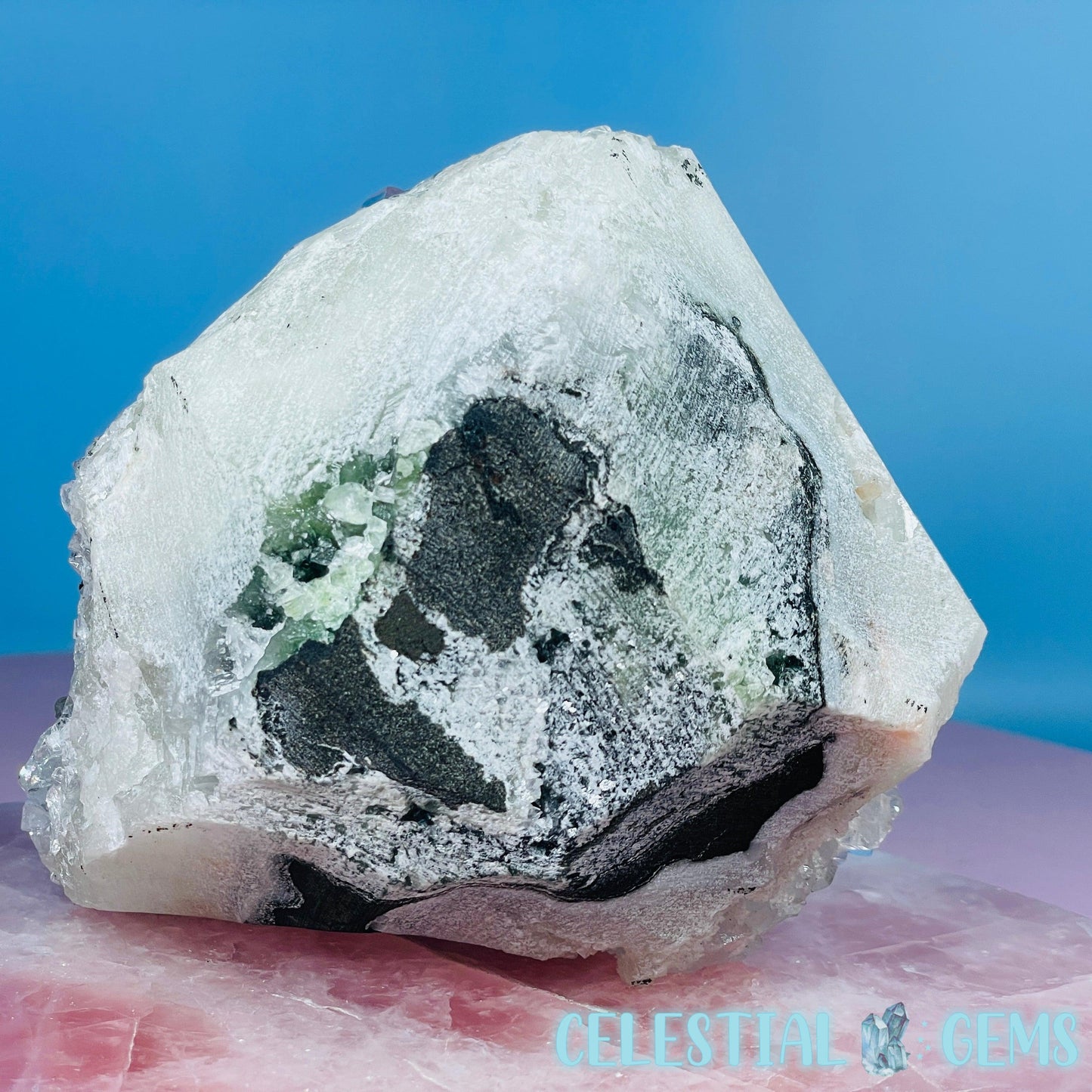 A Grade Diamond Apophyllite + Peach Stilbite Medium Cluster