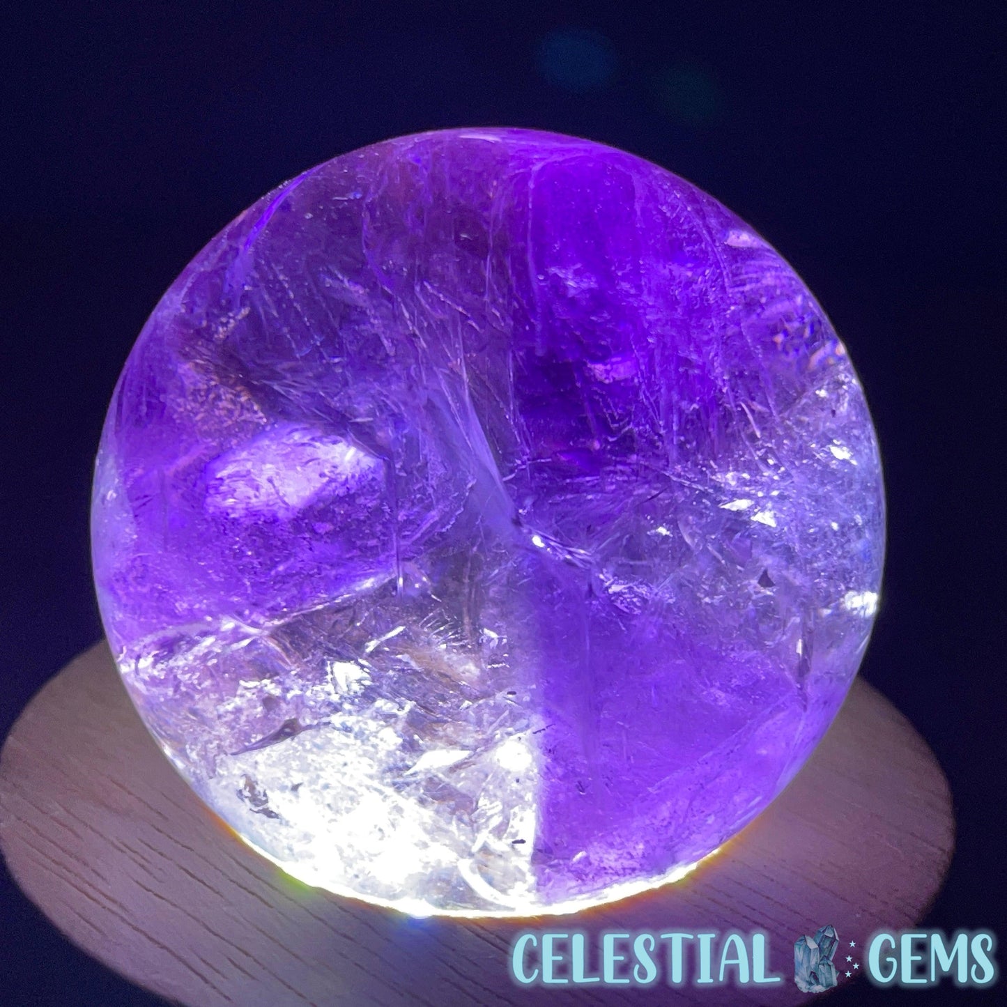 A Grade Bolivian Phantom Ametrine Medium Sphere (Video)
