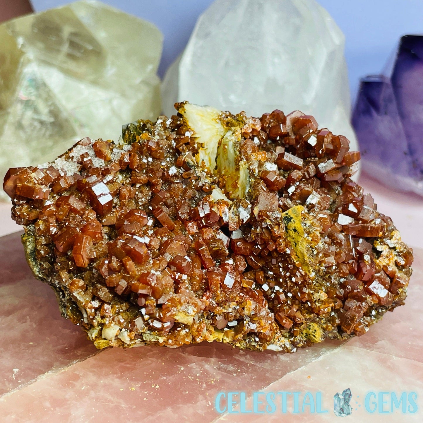 Vanadinite Medium Cluster Specimen H (VIDEO)