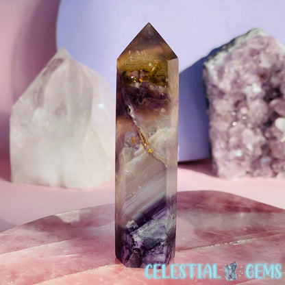 Phantom Purple + Yellow Fluorite Small Tower