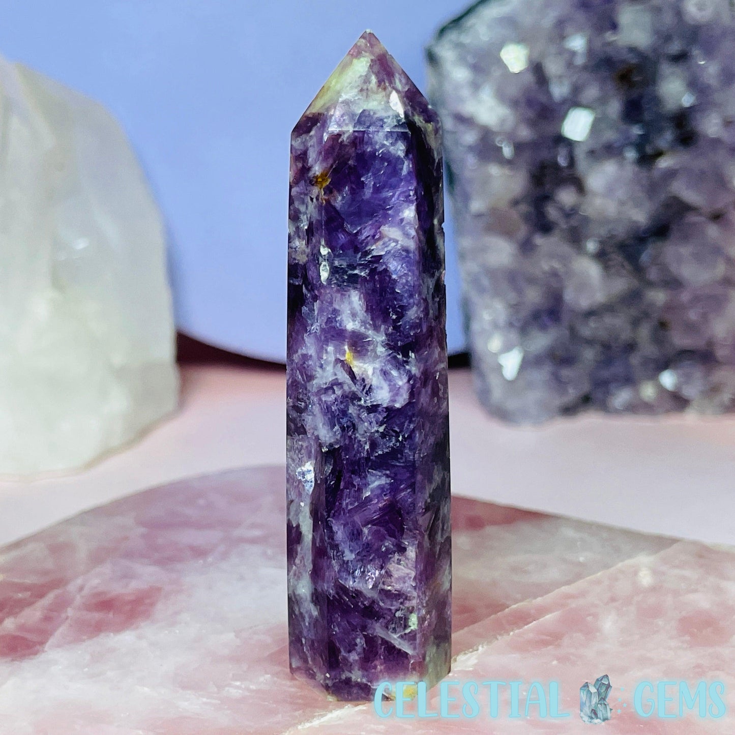 Gem Lepidolite Mica Small Tower