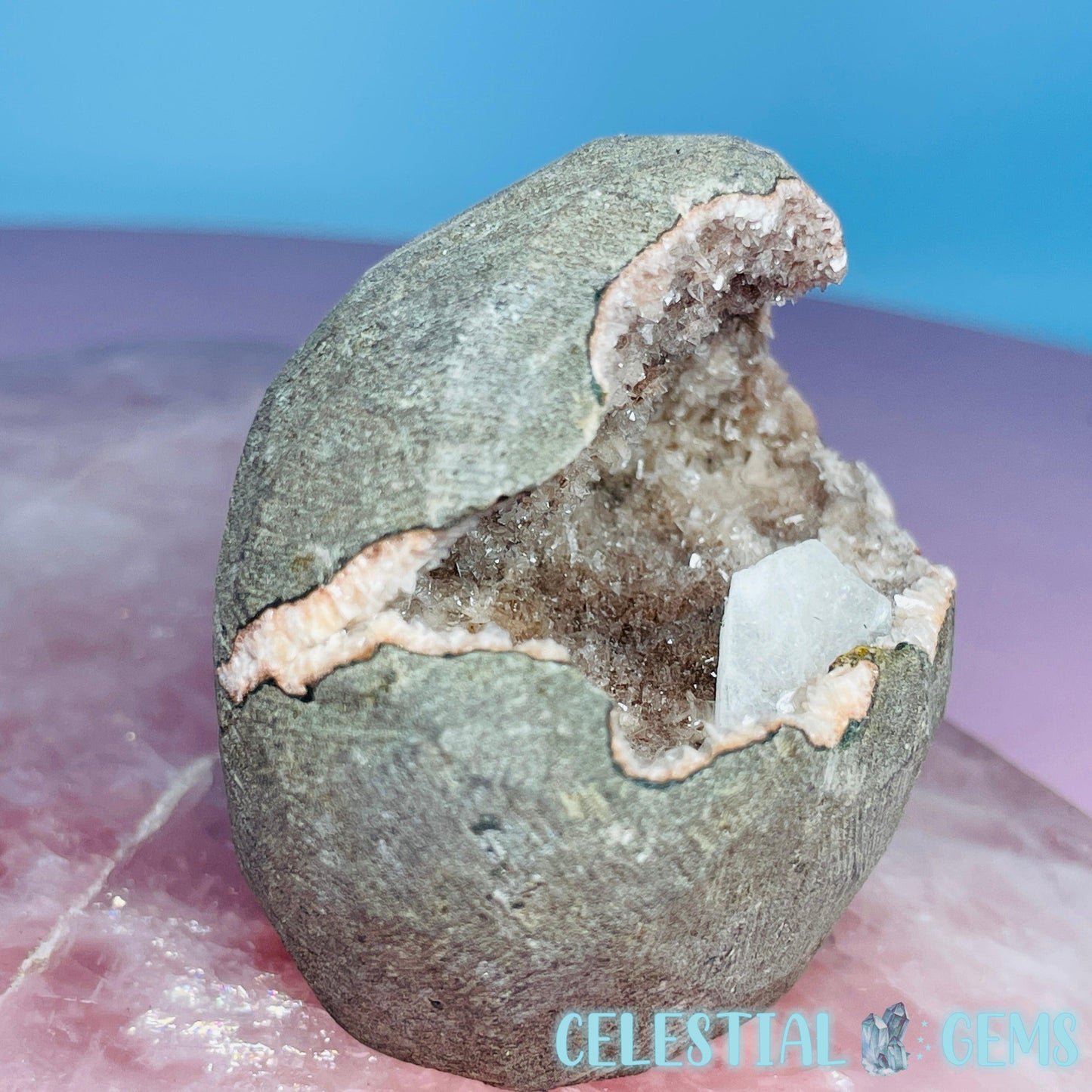 Mixed Zeolite Druzy Geode Medium Standing Freeform